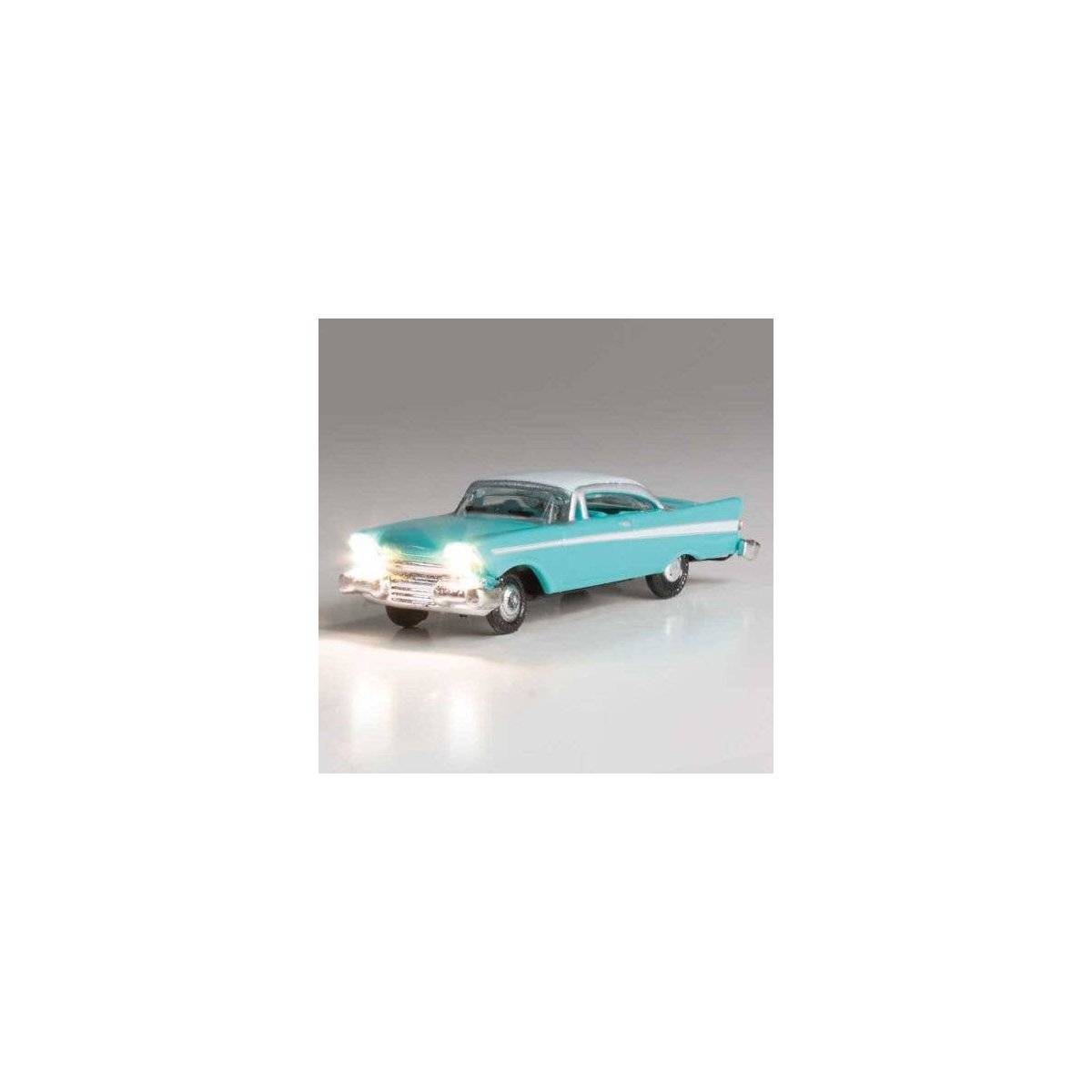 Fancy Fins - Just Plug(R) Lighted Vehicle -- Turquoise, White, N, Woodland Scenics 5620