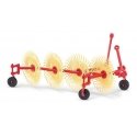 Hay Rake (Tedder) - Assembled -- Red, HO, Busch Gmbh & Co Kg 50082