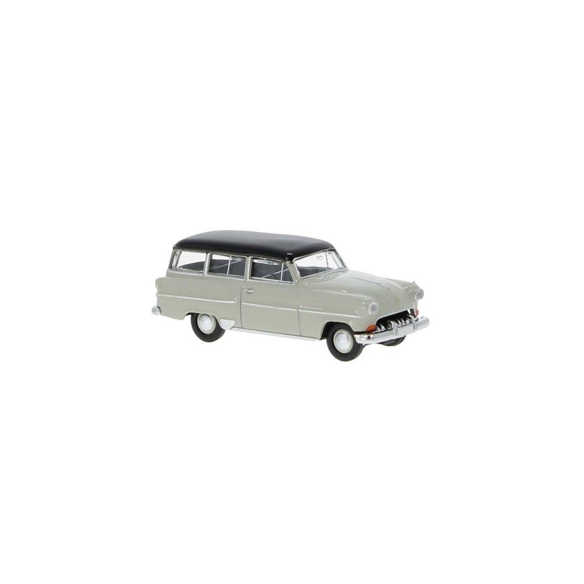 1953-1954 Opel Olympia Caravan Station Wagon - Assembled -- Gray, Black, HO, Brekina Automodelle 20247