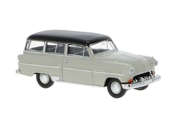 1953-1954 Opel Olympia Caravan Station Wagon - Assembled -- Gray, Black, HO, Brekina Automodelle 20247