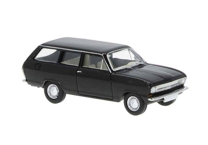 Opel Kadett B CarAVan Station Wagon - Assembled -- Black, HO, Brekina Automodelle 20439