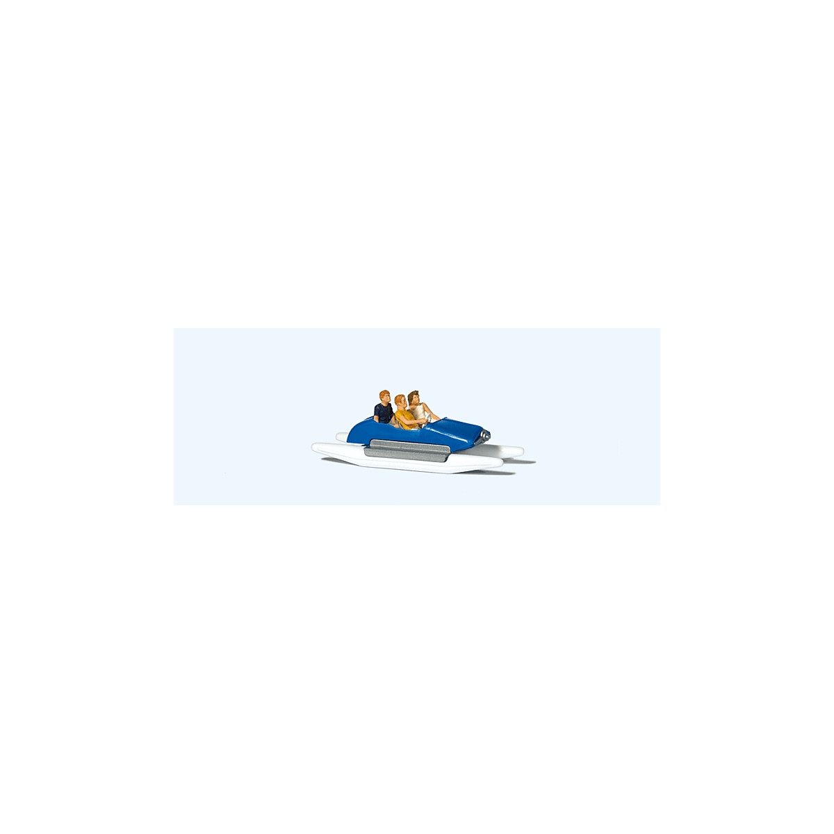 Pedal Boat w/Family -- Set 1 (blue, white), HO, Preiser Kg 10682