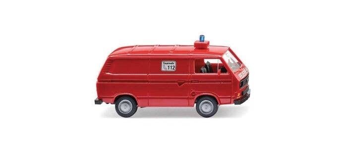 1981-1992 Volkswagen Cargo Van - Assembled -- Fire Department (red, German Lettering), HO, Wiking 60133