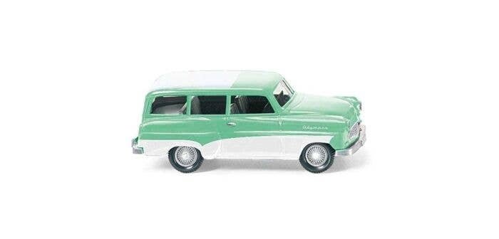 1956 Opel Caravan Station Wagon - Assembled -- Mint Green, White, HO, Wiking 85006