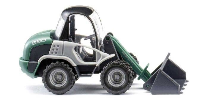 Kramer 280 Wheel Loader - Assembled -- Green, Gray, Silver, HO, Wiking 65305