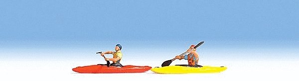 Kayaks w/Kayakers - Assembled -- pkg(2), N, Noch Gmbh & Co 37809