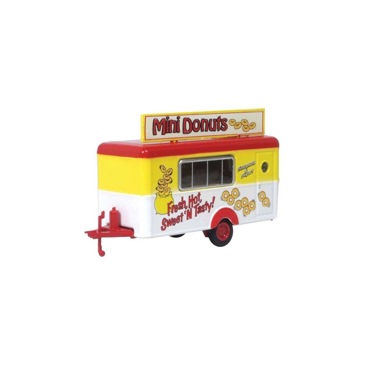 Concession Trailer - Assembled -- Mini Donuts (yellow, white, red), HO, Oxford Diecast 87TR019