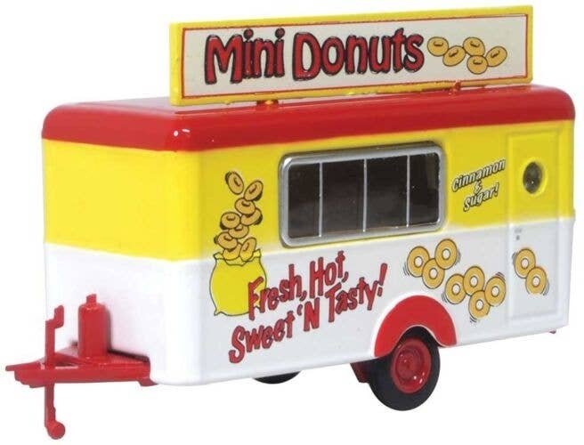 Concession Trailer - Assembled -- Mini Donuts (yellow, white, red), HO, Oxford Diecast 87TR019
