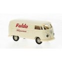 1960-1963 Volkswagen T1b Kasten Cargo Van - Assembled -- Fulda Bilgummi (ivory, red, German , HO, Brekina Automodelle 32781