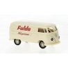 1960-1963 Volkswagen T1b Kasten Cargo Van - Assembled -- Fulda Bilgummi (ivory, red, German , HO, Brekina Automodelle 32781