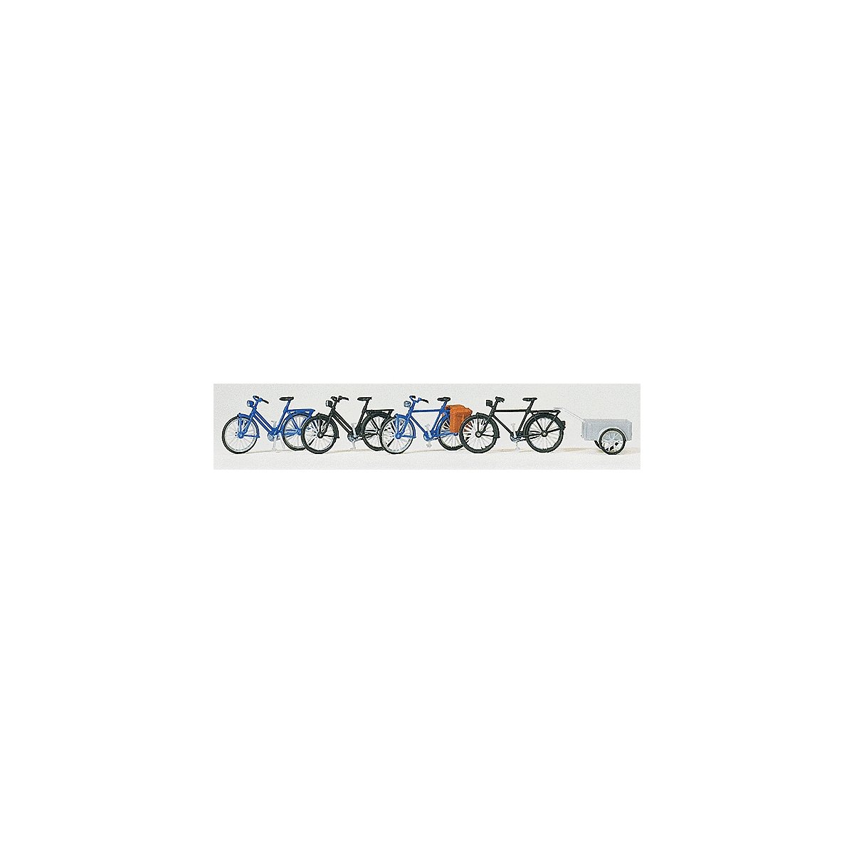 Accessories -- Bicycles w/Trailer Kit pkg(4), HO, Preiser Kg 17161