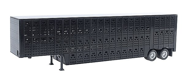 48′ Livestock Trailer -- Black, HO, Herpa Models 5355