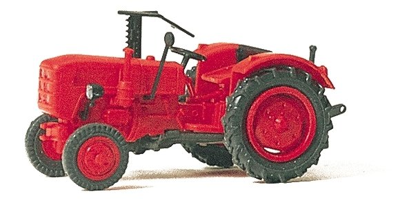 Farm Equipment -- Farm Tractor (red), HO, Preiser Kg 17934