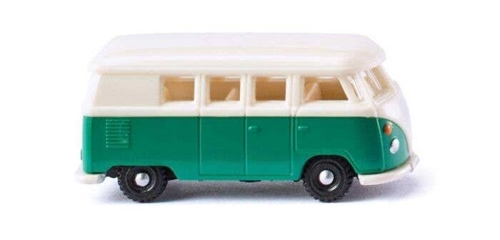 1963-1967 Volkswagen T1 Passenger Van - Assembled -- Green, White, N, Wiking 93204