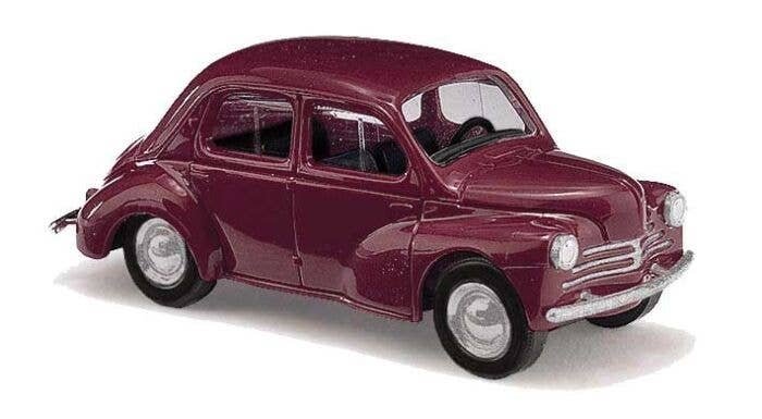 1958 Renault 4 CV Sedan - Assembled -- Red, HO, Busch Gmbh & Co Kg 89110