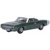 1968 Dodge Charger - Assembled -- Racing Green, White, HO, Oxford Diecast 87DC68005
