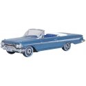 1961 Chevy Impala - Assembled -- Jewel Blue, White, HO, Oxford Diecast 87CI61006