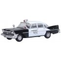 1959 Plymouth Savoy Sedan - Assembled -- Oklahoma Highway Patrol (black, white), HO, Oxford Diecast 87PS59001