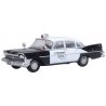 1959 Plymouth Savoy Sedan - Assembled -- Oklahoma Highway Patrol (black, white), HO, Oxford Diecast 87PS59001