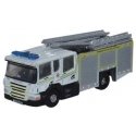 Scania Fire Pumper - Assembled -- Grampian Fire and Rescue (white, silver, yellow, black), N, Oxford Diecast NSFE003