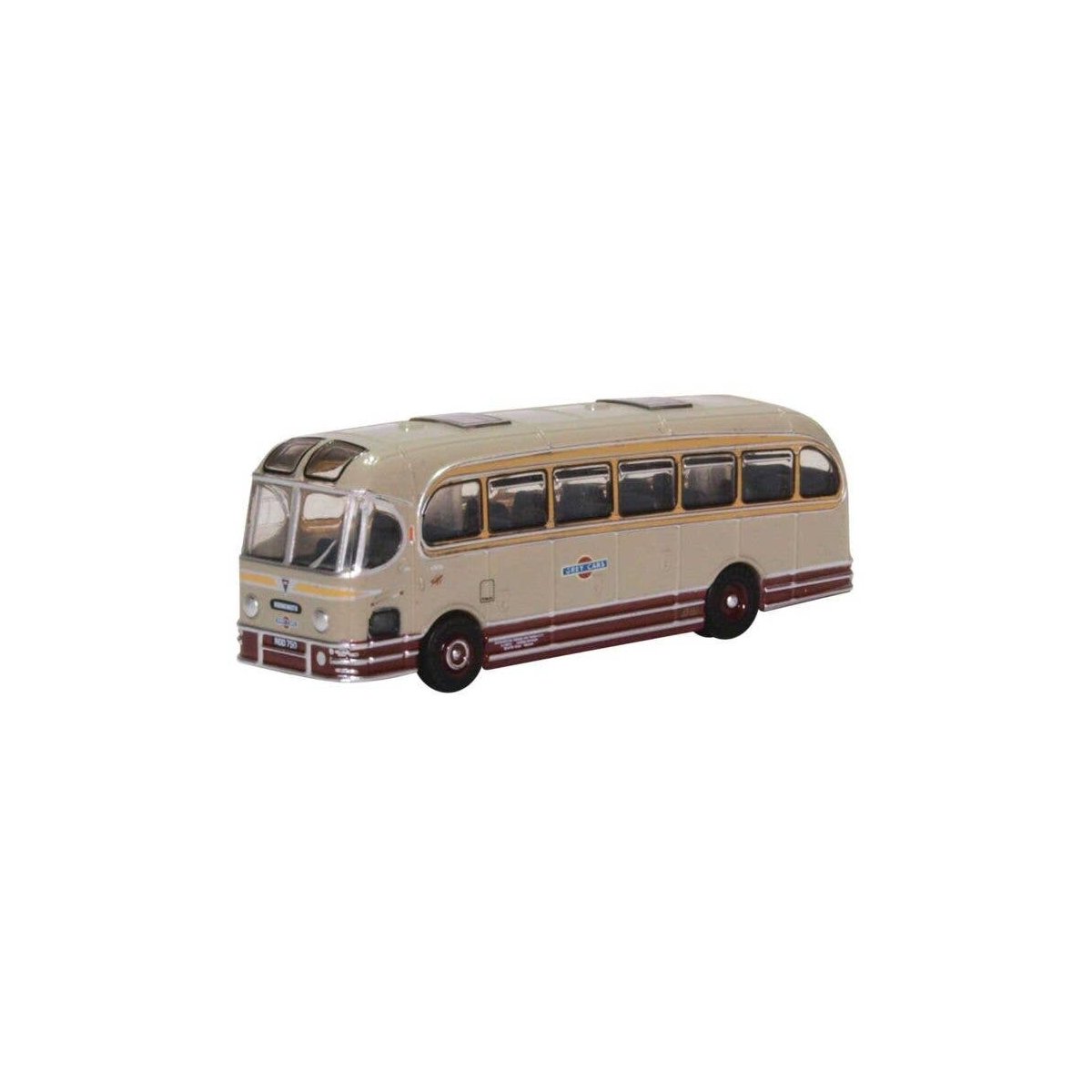 Weymann Fanfare Bus - Assembled -- Grey Cars (gray, red, ivory), N, Oxford Diecast NWFA002