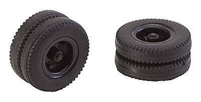 Dually Truck Tires & Rims - Car System -- Fits Powered Brekina MAN Trucks, HO, Faller Gmbh 163102