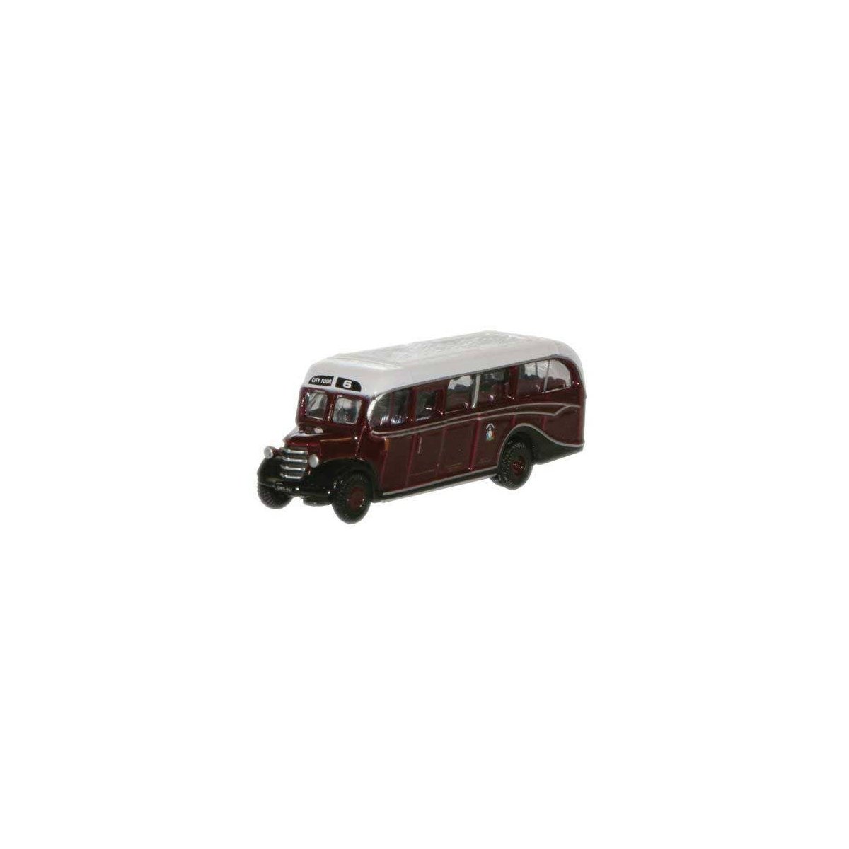 1939 Bedford OB Bus Coach - Assembled -- Edinburgh (maroon, white), N, Oxford Diecast NOB011