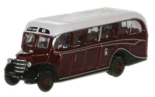 1939 Bedford OB Bus Coach - Assembled -- Edinburgh (maroon, white), N, Oxford Diecast NOB011