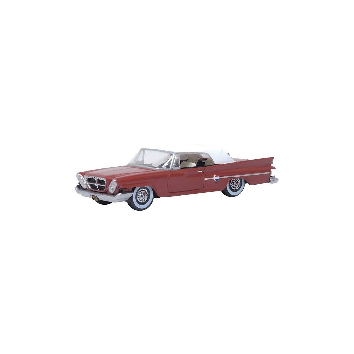 1961 Chrysler 300 Convertible - Assembled -- Top Up (Cinnamon, White), HO, Oxford Diecast 87CC61004