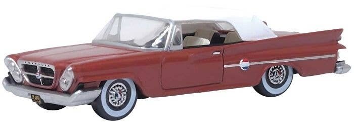 1961 Chrysler 300 Convertible - Assembled -- Top Up (Cinnamon, White), HO, Oxford Diecast 87CC61004