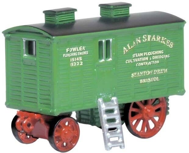 Living Wagon Trailer - Assembled -- Alan Sparkes (green, black, red), N, Oxford Diecast NLW004