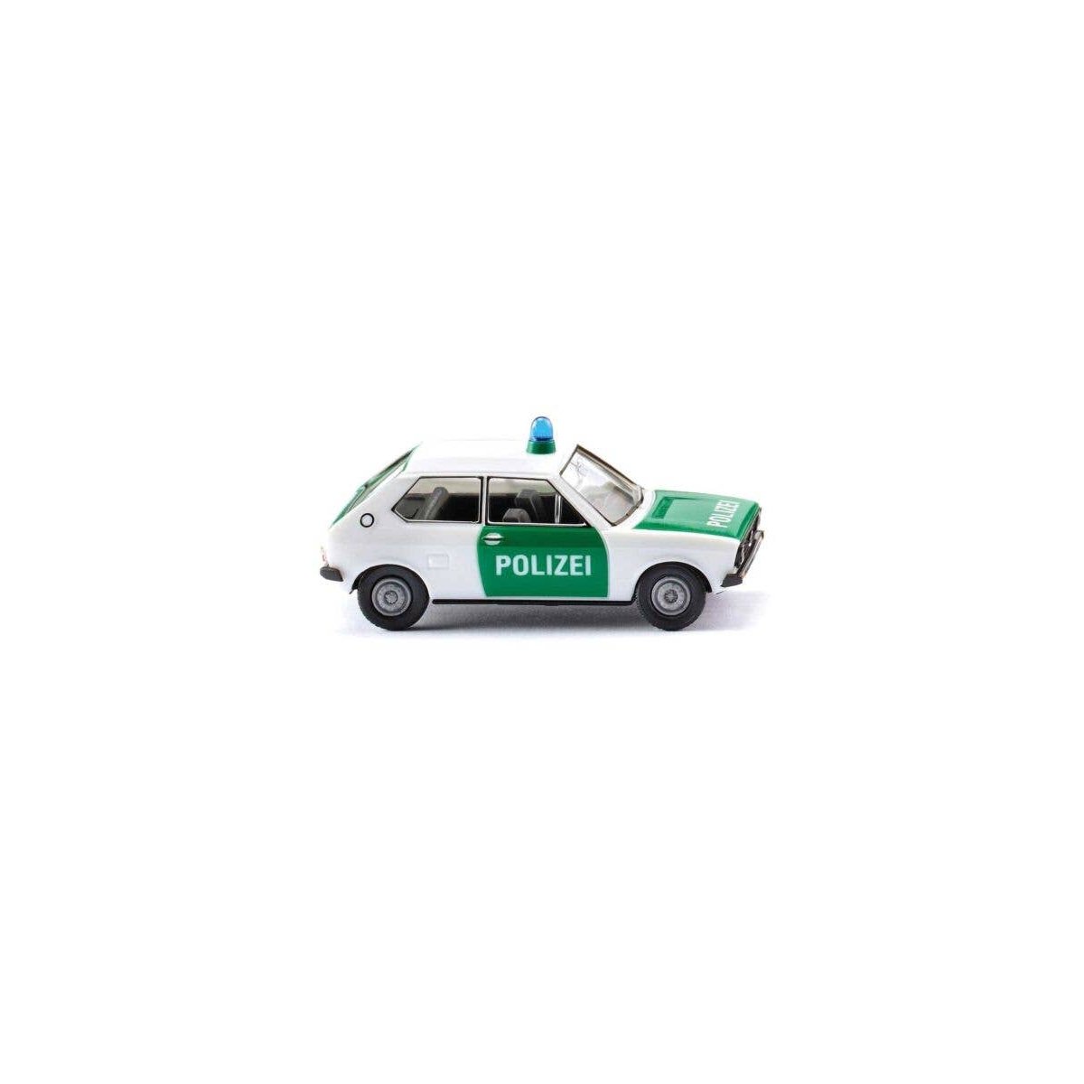 1975 Volkswagen Polo 1 - Assembled -- Police (white, green, German Lettering), HO, Wiking 3646