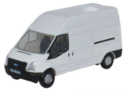 Ford Transit Van with Long Wheelbase and High Roof - Assembled -- White, N, Oxford Diecast NFT006