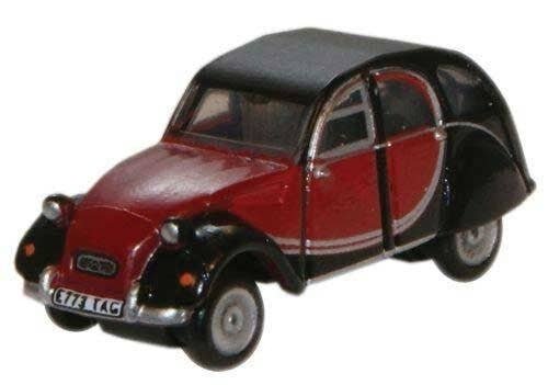 Citroen 2CV - Assembled -- Maroon, Black, N, Oxford Diecast NCT001