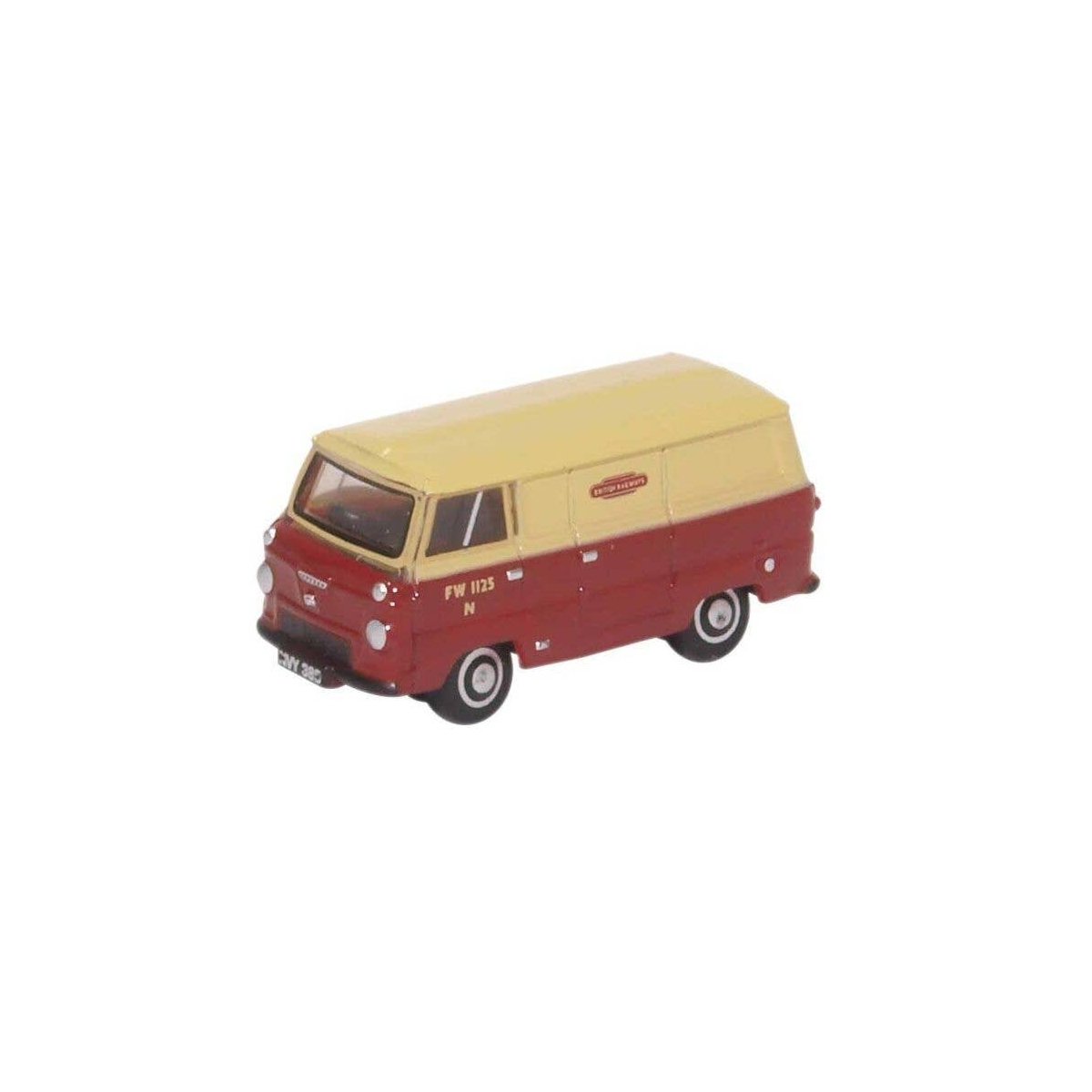 Ford 400E Cargo Van - Assembled -- British Rail (red, yellow), N, Oxford Diecast NFDE001
