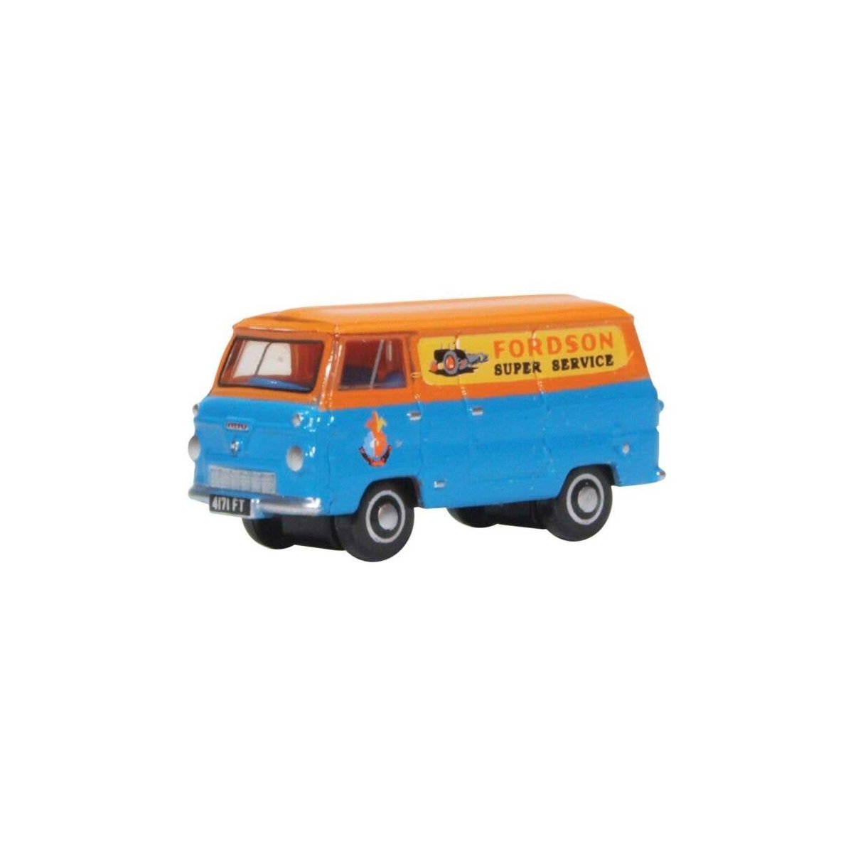 1957-1970 Ford Thames 400E Cargo Van - Assembled -- Fordson (blue, orange, yellow), N, Oxford Diecast NFDE011
