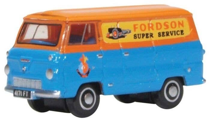 1957-1970 Ford Thames 400E Cargo Van - Assembled -- Fordson (blue, orange, yellow), N, Oxford Diecast NFDE011