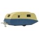 Caravan Travel Trailer - Assembled -- Blue, Cream, N, Oxford Diecast NCV002
