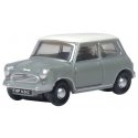 1959 Austin Mini - Assembled -- Tweed Gray, Old English White, N, Oxford Diecast NMN009