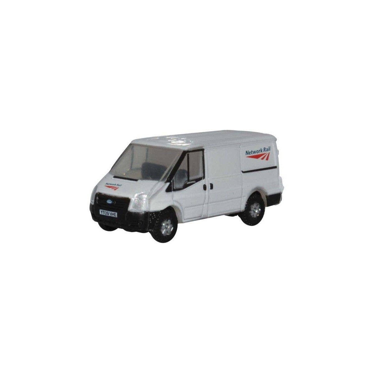 Ford Transit SWB Low Roof Van - Assembled - Assembled -- Network Rail (white, black, red), N, Oxford Diecast NFT023