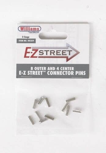 E-Z Street Track for Operating Vehicles & Trolleys -- Replacement Pins pkg(8 Outer & 4 Inner), O, Bachmann Industries 269