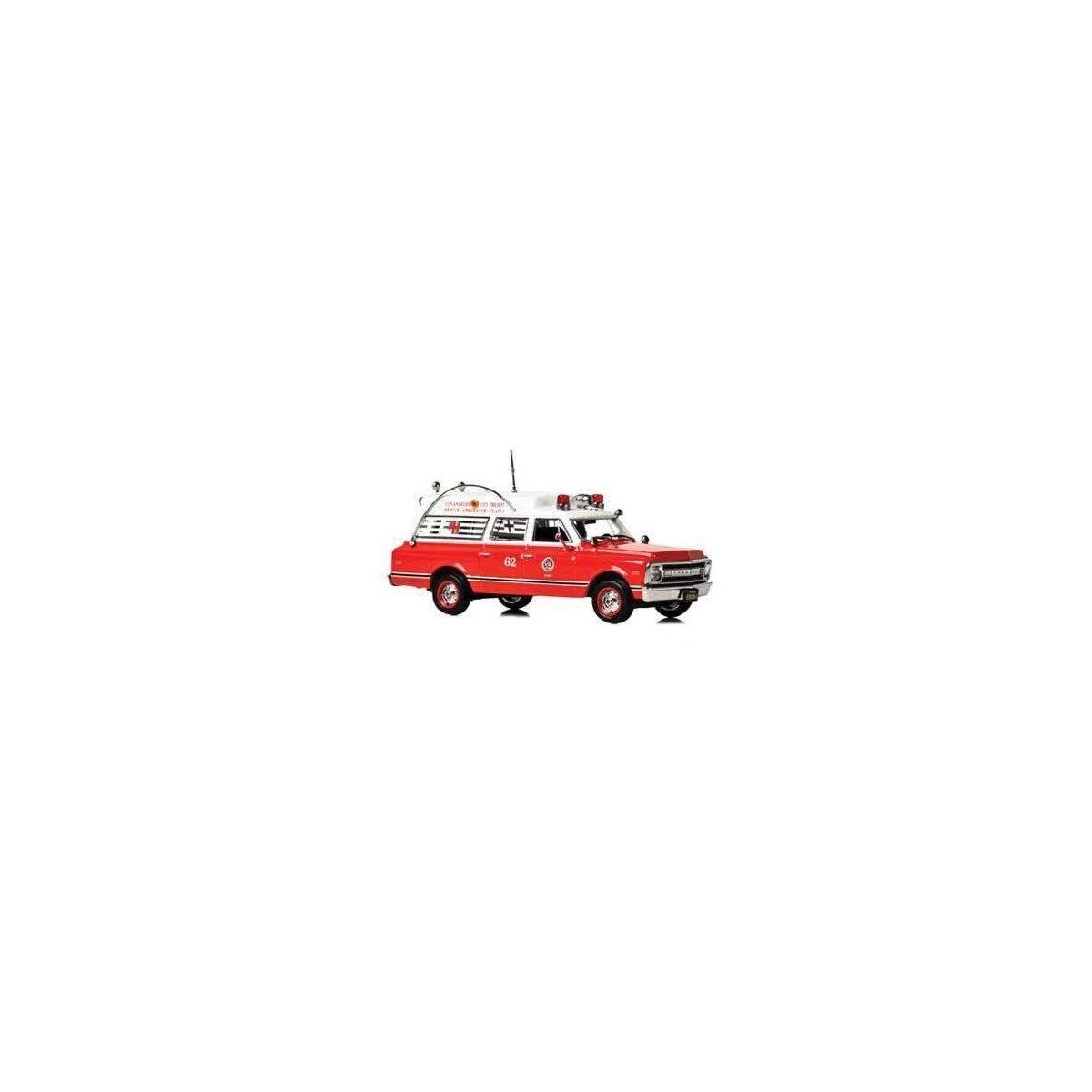 1969 Chevrolet C-10 Ambulance - Assembled -- City of Los Angeles (red, white), 1/50, Iconic Replicas 500586