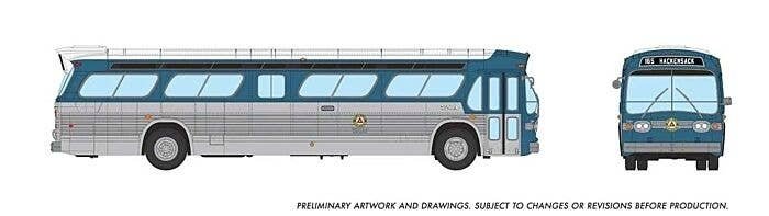 Mid-1960s - 1980s Suburban New Look Bus - Lighted - Assembled -- Public Service Coordinated T, HO, Rapido Trains Inc 753126