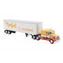 Kenworth W900 Semi Tractor w/Sleeper Cab & Reefer Trailer - Assembled -- Monfort of Colorado, HO, Brekina Automodelle 86256