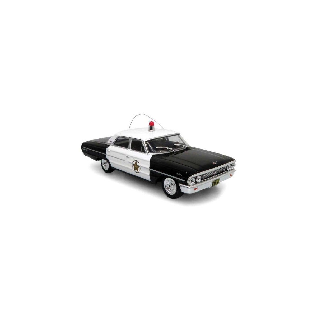 1964 Ford Galaxie Police Cruiser - Assembled -- Mayberry (black, white), 1/43, Iconic Replicas 430364