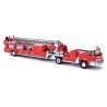 1968 American-LaFrance Fire Hook and Ladder Truck with Open Cab - Assembled -- Fire Departmen, HO, Busch Gmbh & Co Kg 46031