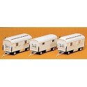 Modern Circus Wagon Set - Plastic Kits -- Performers Trailers pkg(3) - Undecorated, HO, Preiser Kg 20005