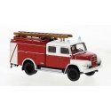 1965 MAN 450 HA TLF 16 Fire Truck - Assembled -- Hessen, Gernany, Fire Department (red, whit, HO, Brekina Automodelle 45132