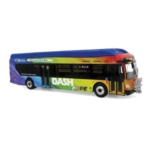 New Flyer Xcelsior XN40 Bus - Assembled -- Dash (Pride Scheme, Rainbow Colors), HO, Iconic Replicas 870609