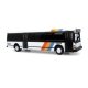 Grumman 870 Transit Bus - Assembled -- MARTA, Atlanta, Georgia (white, blue, yellow, red, black, HO, Iconic Replicas 870623